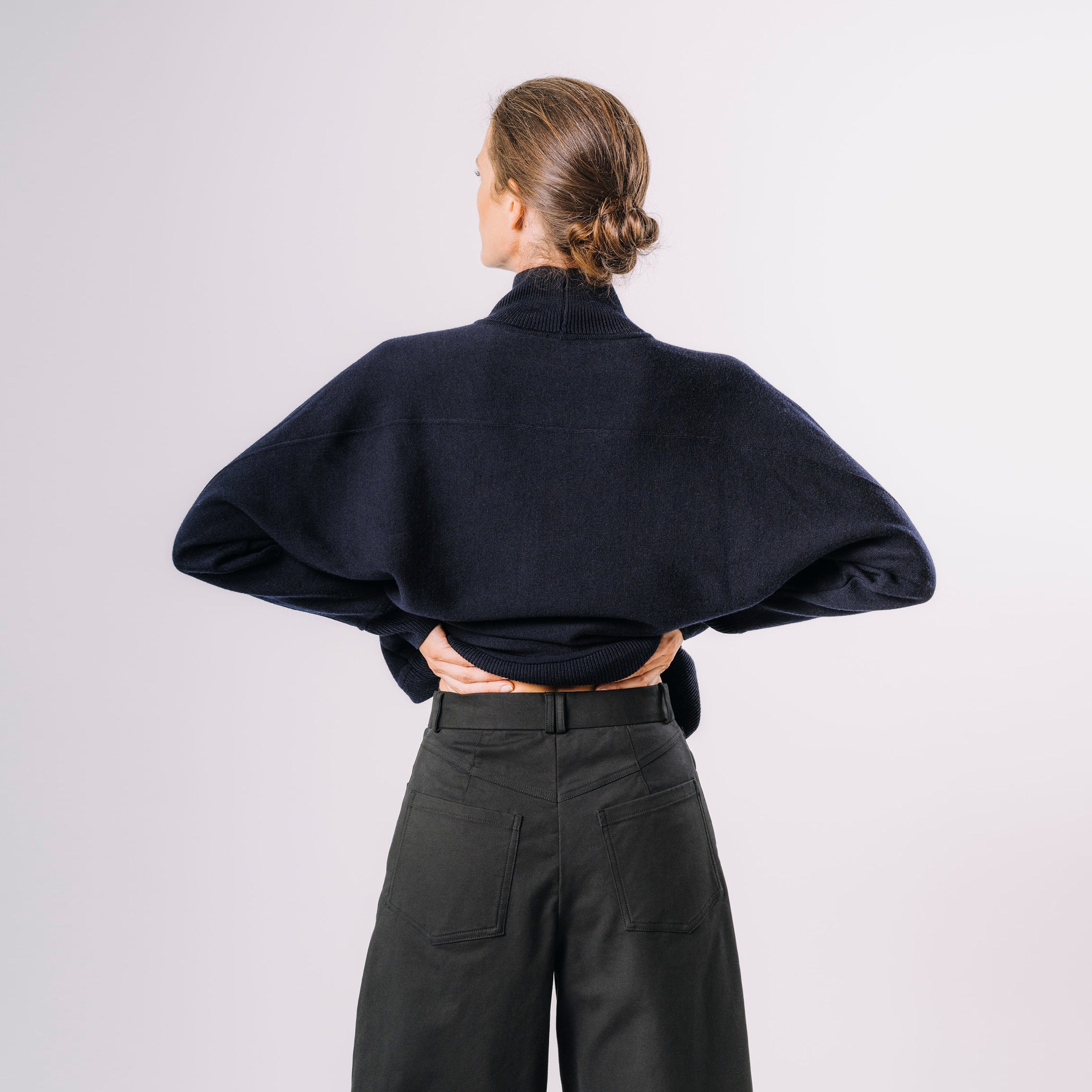 Široké gabardénové kalhoty