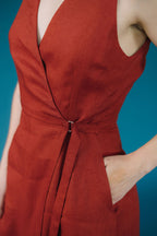 Zavinovací lněné šaty